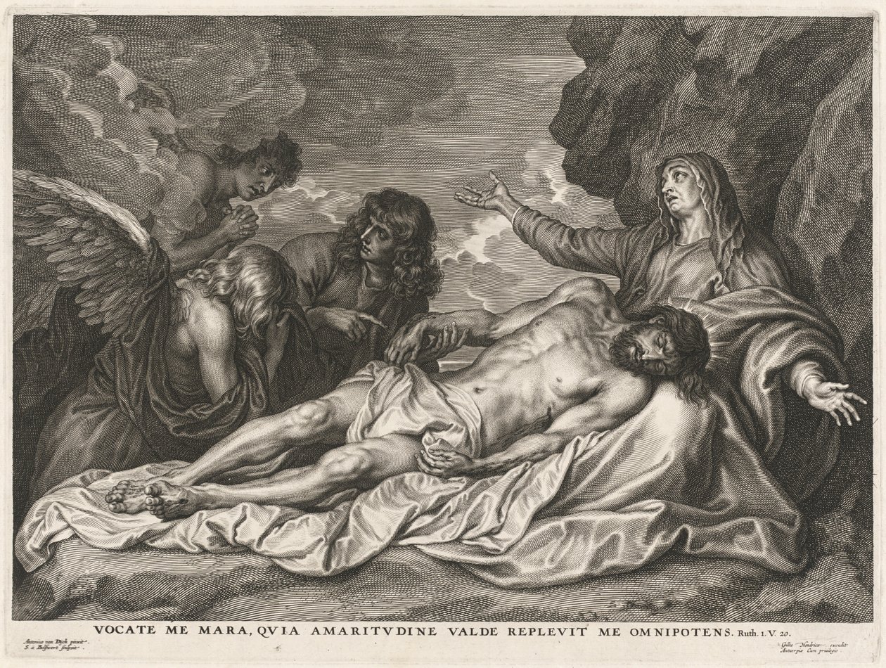 Panna podporující mrtvého Krista od Schelte Adams Bolswert after Sir Anthony van Dyck