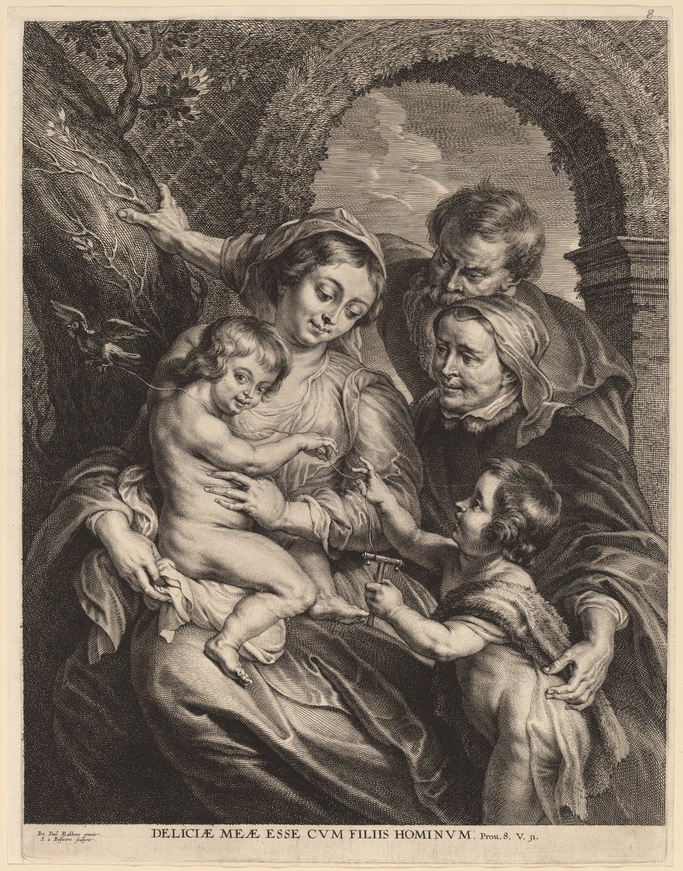 Svatá rodina se stehlíkem od Schelte Adams Bolswert after Sir Peter Paul Rubens