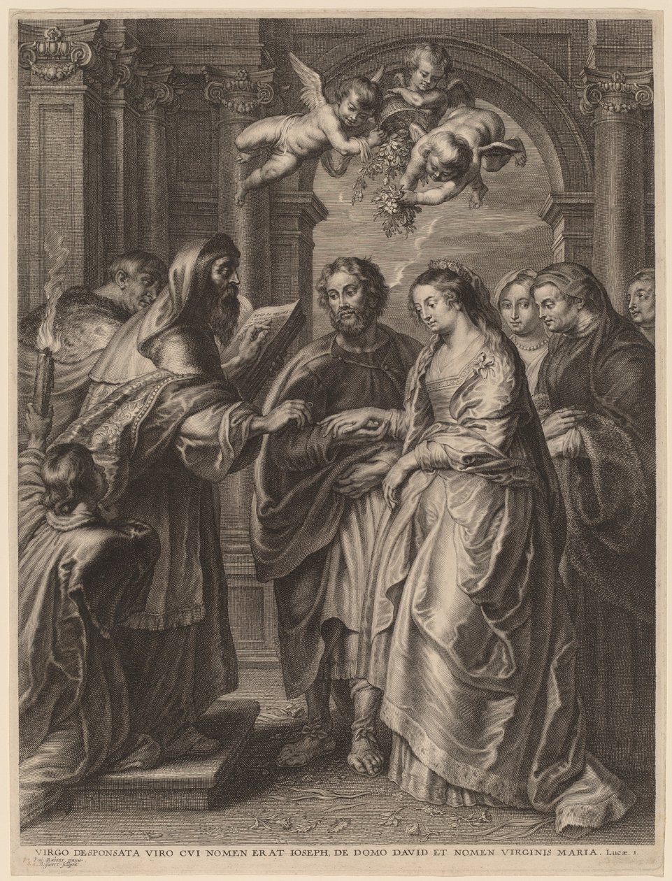Svatba Panny od Schelte Adams Bolswert after Sir Peter Paul Rubens