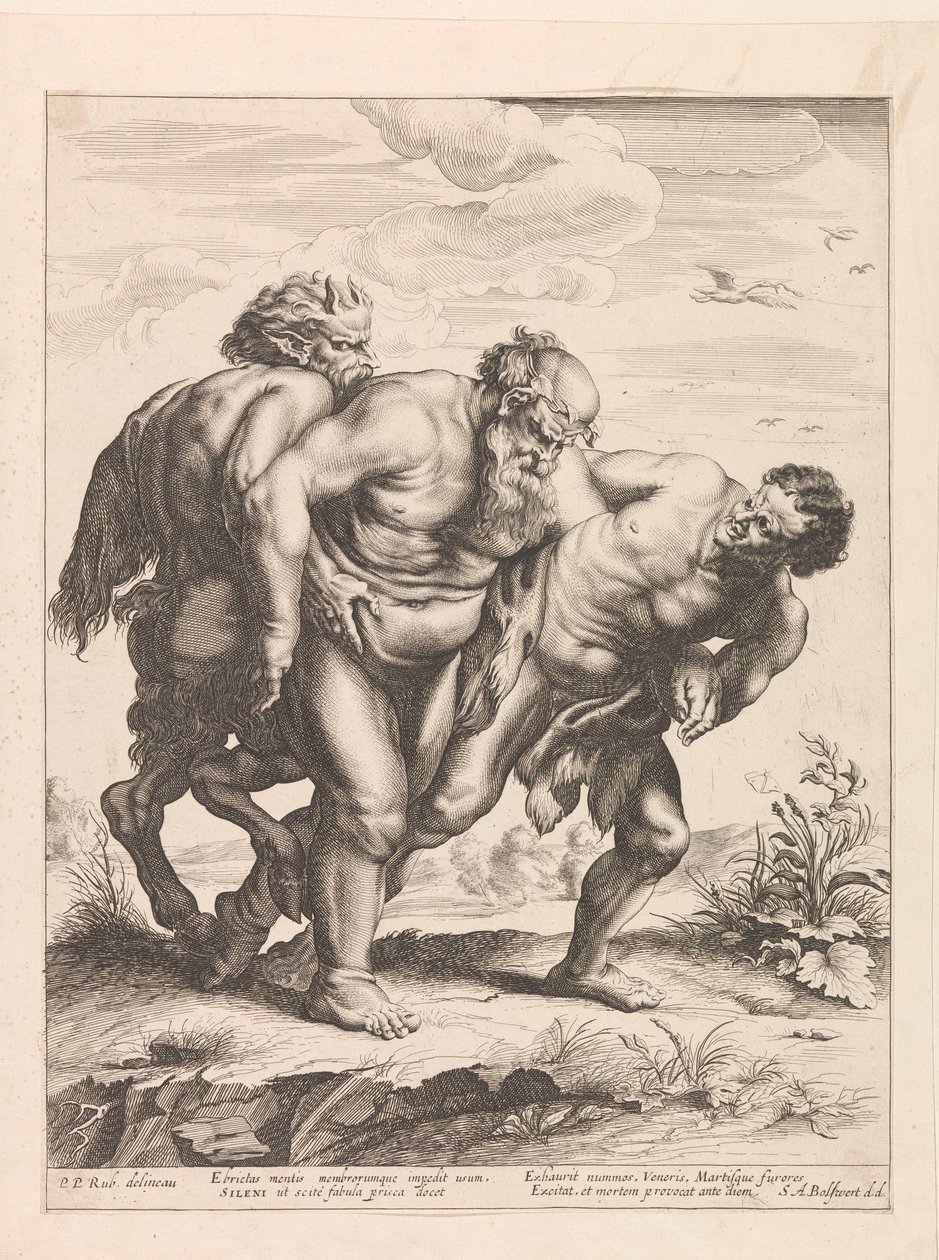 Opilý Silenus od Schelte Adamsz. Bolswert
