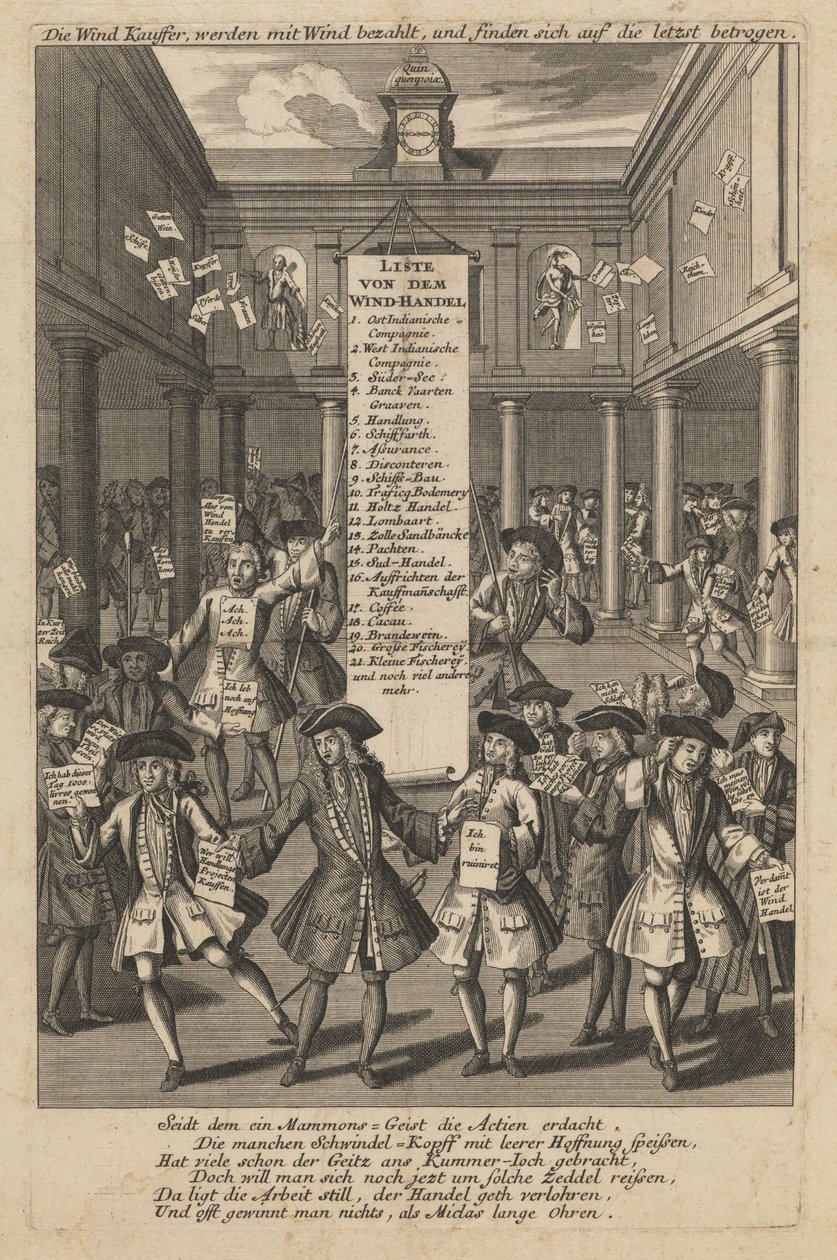 Obchodníci s větrem vyhazují peníze..., asi 1720 od Schmid