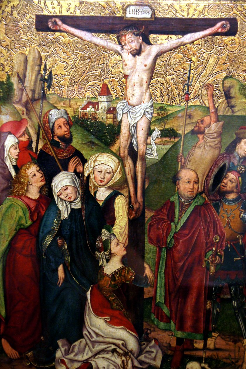 Ukřižování a Oplakávání Krista, kolem roku 1490 od School of Michael Wolgemut