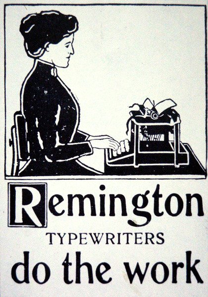 Reklama na psací stroje Remington od School American
