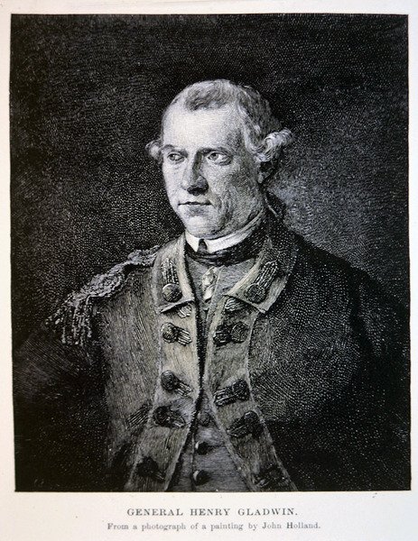 Generál Henry Gladwin, z fotografie obrazu Johna Hollanda (litho) od School American