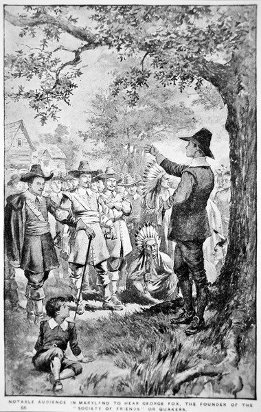 George Fox káže v Marylandu od School American