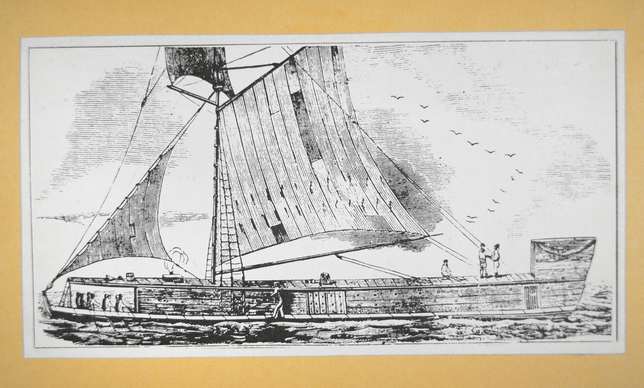 Mississippi Keel boat (rytina) od School American