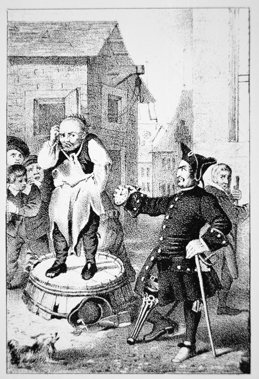 Peter Stuyvesant trestá Willema Wickendama za kázání baptistického kázání (litho) od School American