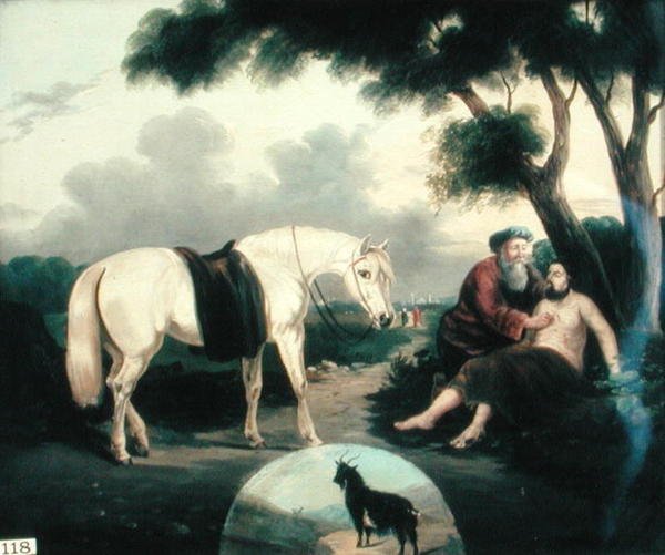Dobrý Samaritán (olej na plátně) od School American