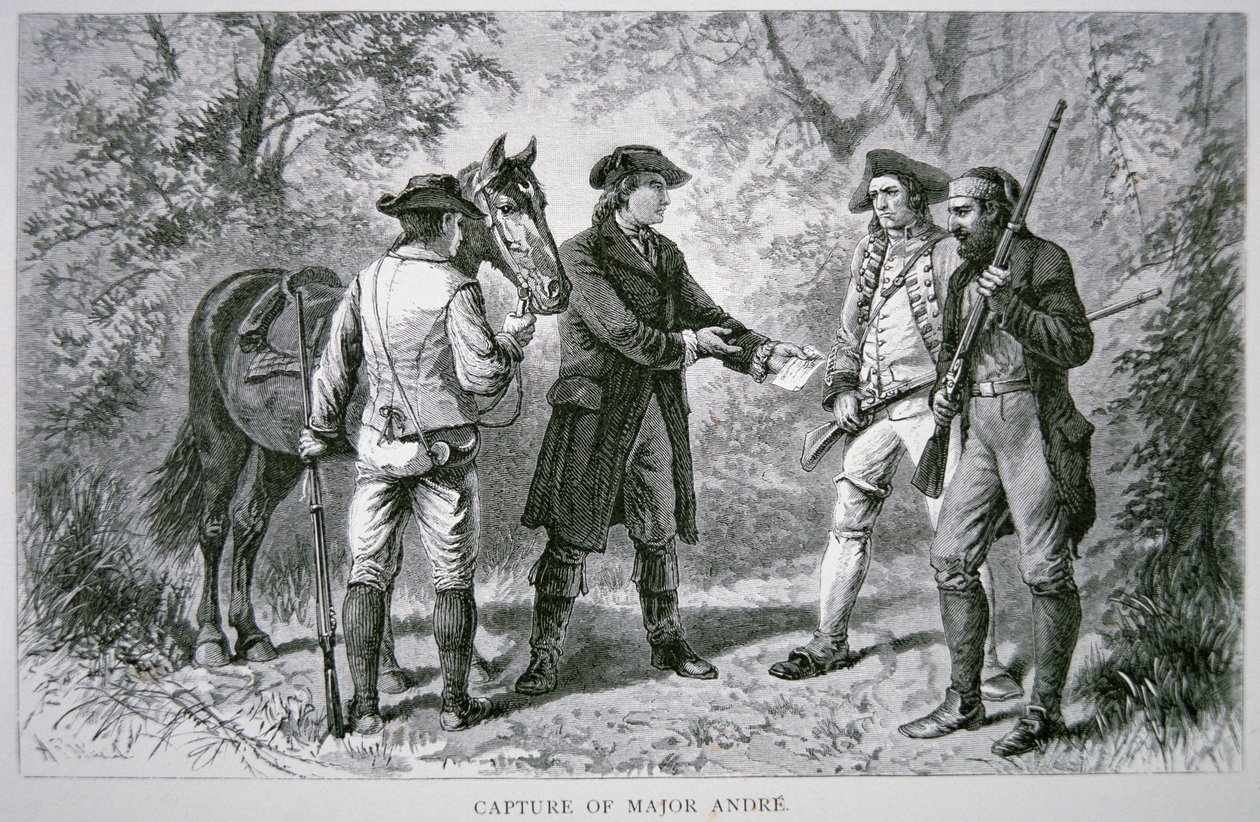 Zajetí majora Johna Andreho (litho) od School American