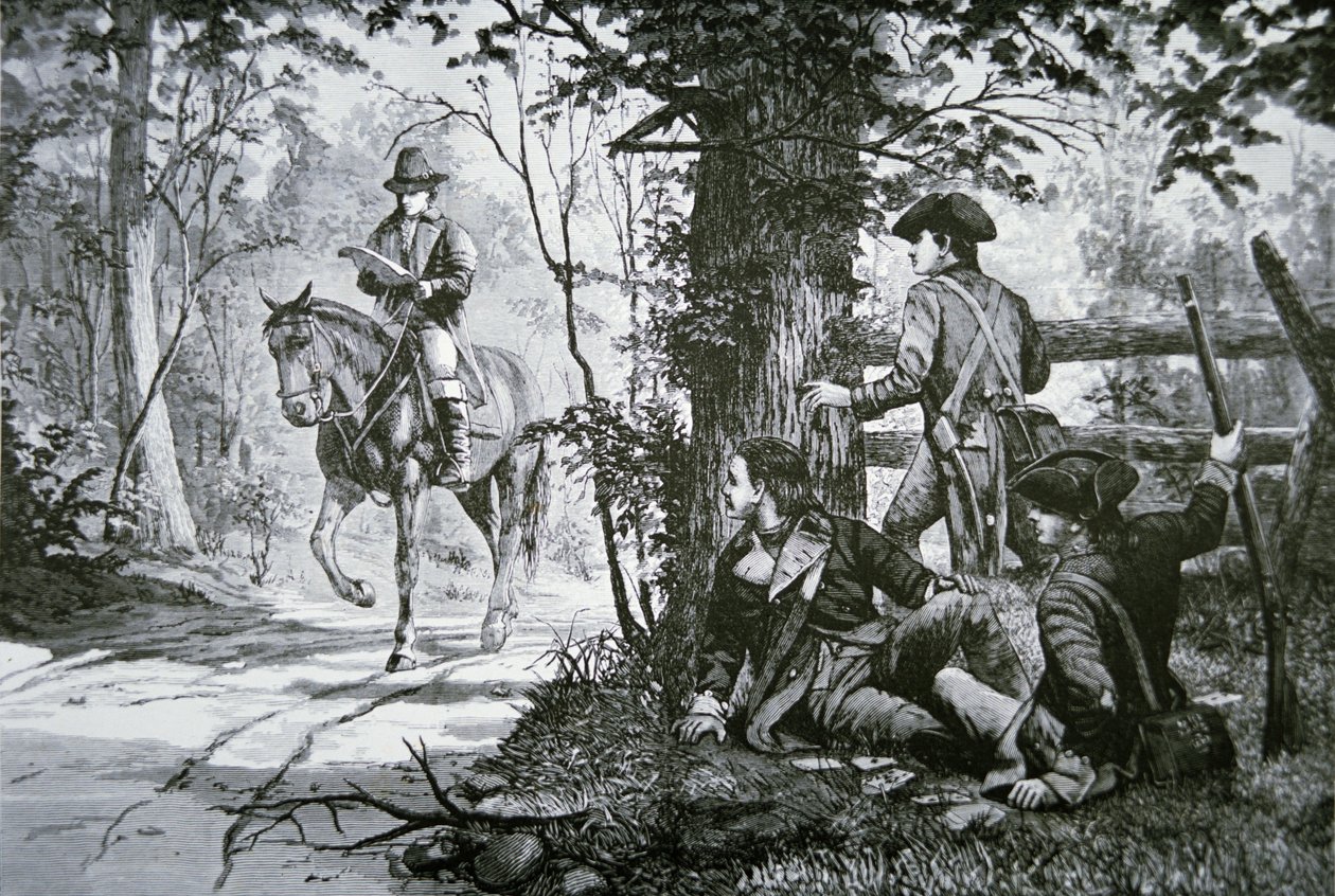 Zajetí majora Johna Andreho (litho) od School American