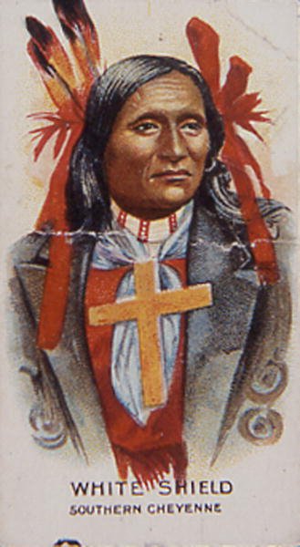 White Shield, z jižního kmene Cheyenne (barva litho) od School American