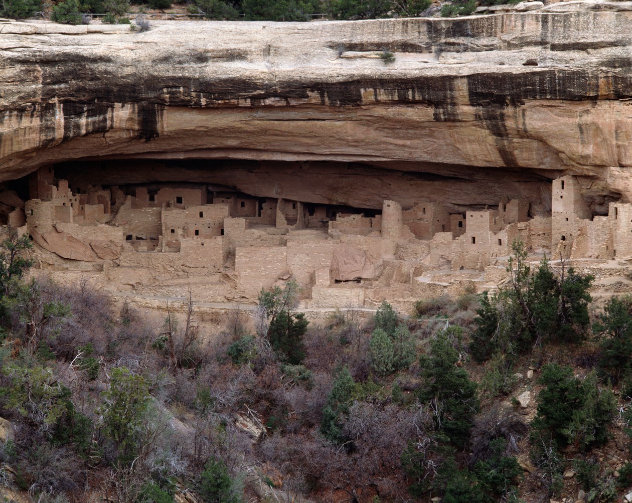 Pohled na místo paláce Cliff (1993, fotografie) od School Anasazi
