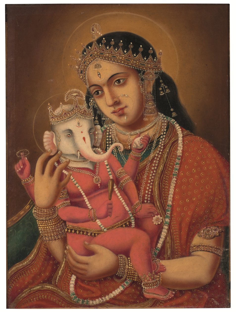 Bez názvu (Ganesh Janani), c. konec 19. století (olej na plátně) od School Bengali
