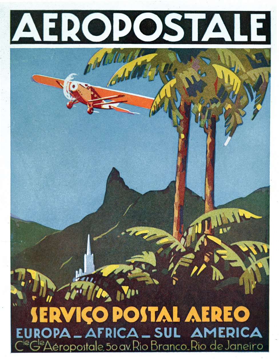 Aeropostale", Letecká poštovní služba, Rio de Janeiro od School Brazilian