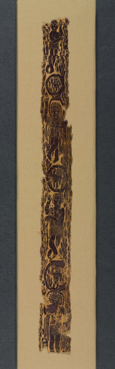 Okrasná nárameníka z tuniky, 600-650 (tkaní gobelínů s doplňkovým omotáváním útku, nebarvené len a barvená vlna) od School Byzantine