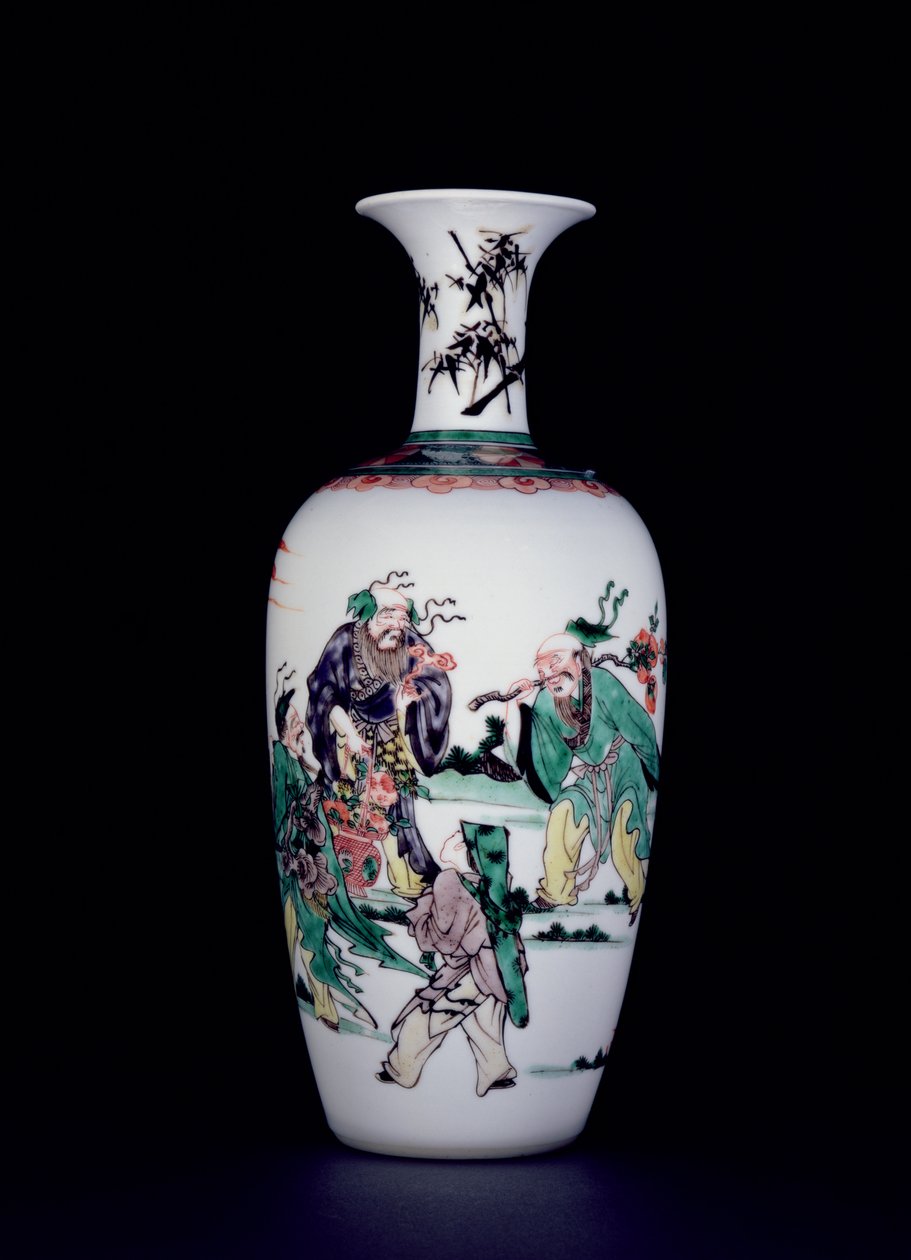 Čínská porcelánová váza zdobená smalty famille verte (porcelán) od School Chinese