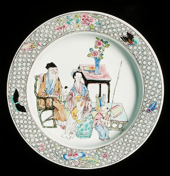 famille miska z vaječných skořápek, cca 1730 (porcelán) od School Chinese