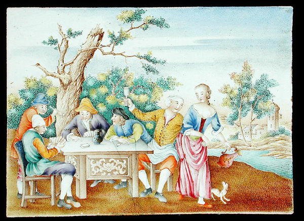 Talíř famille rose, c.1740 (smalt) od School Chinese