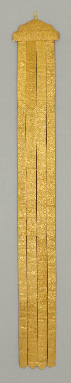 Banderole/Temple Hanging, cca 18. století (hedvábný brokát) od School Chinese