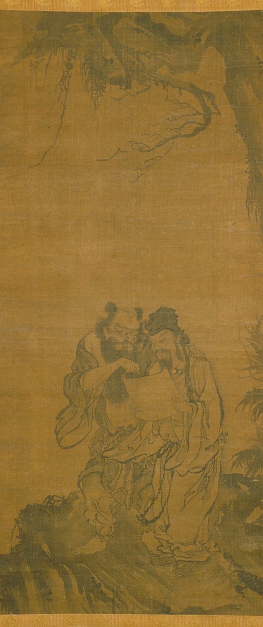 Daoist Immortals (inkoust na hedvábí) od School Chinese