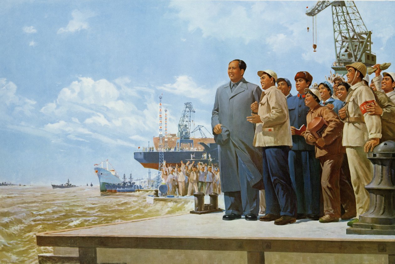 "Slavný vůdce, spravedlivý lid", propagandistický plakát z období čínské kulturní revoluce od School Chinese