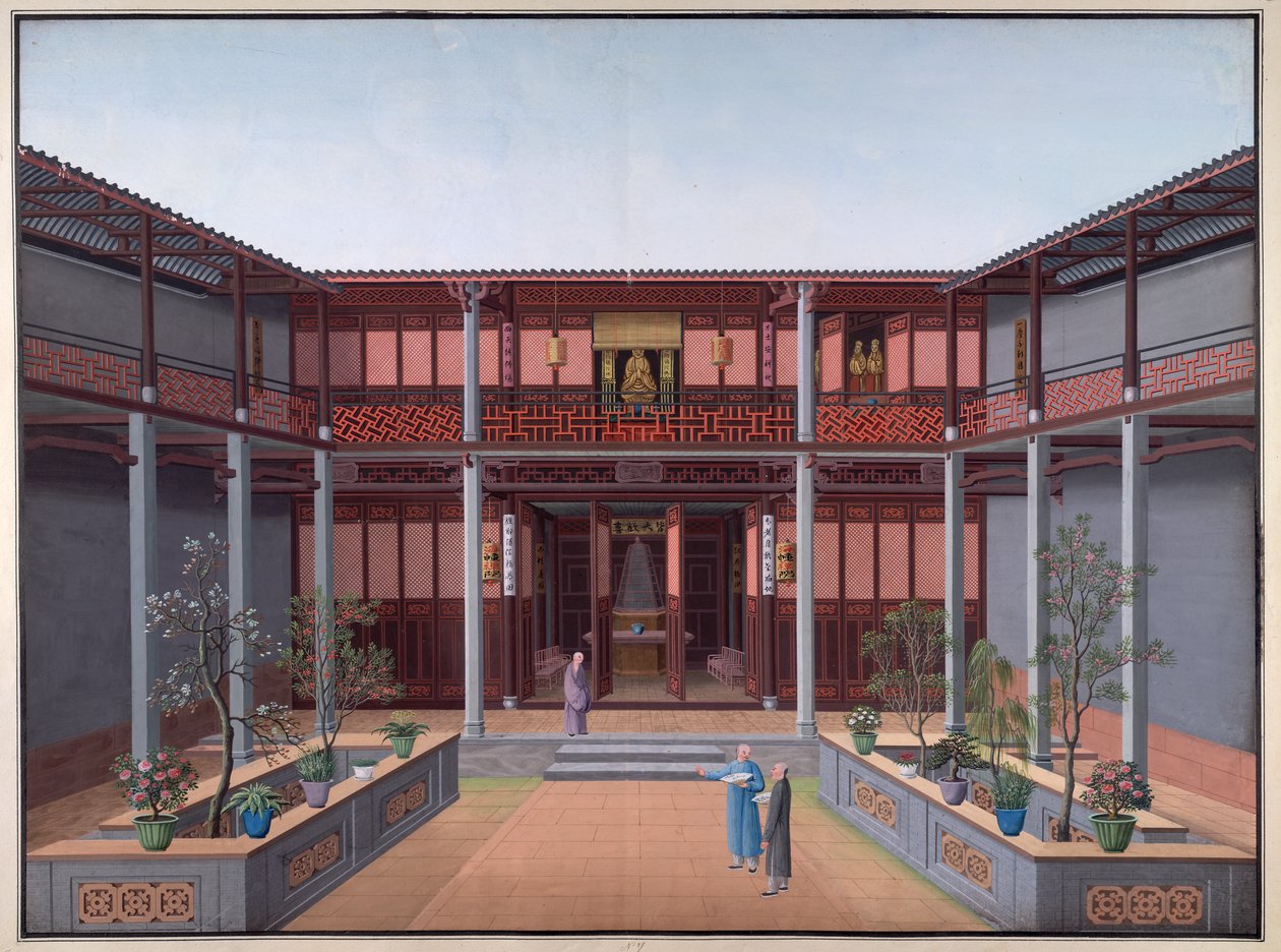 Chrám Honam – síň Kuan Yin, nádvoří zenu od School Chinese