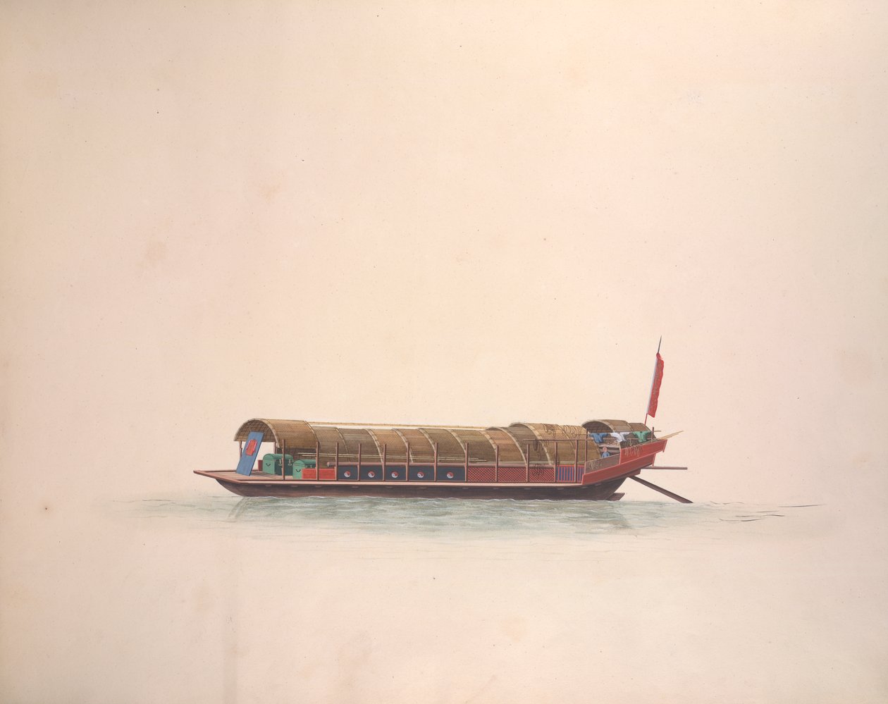 Musicians Boat, cca 1800-05 (akvarel na papíře) od School Chinese