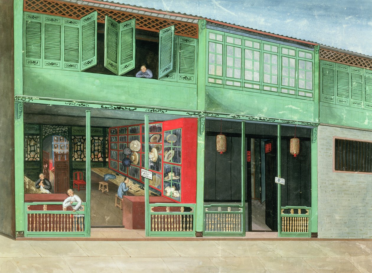 Krejčovství Polly China st. new - vedle španělského Hongu . . . Malířství Lamqua, asi 1830 (kvaš na papíře) od School Chinese