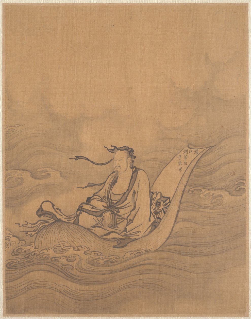 Šalvěj plovoucí na lotosovém listu (albový list; tuš na hedvábí) od School Chinese