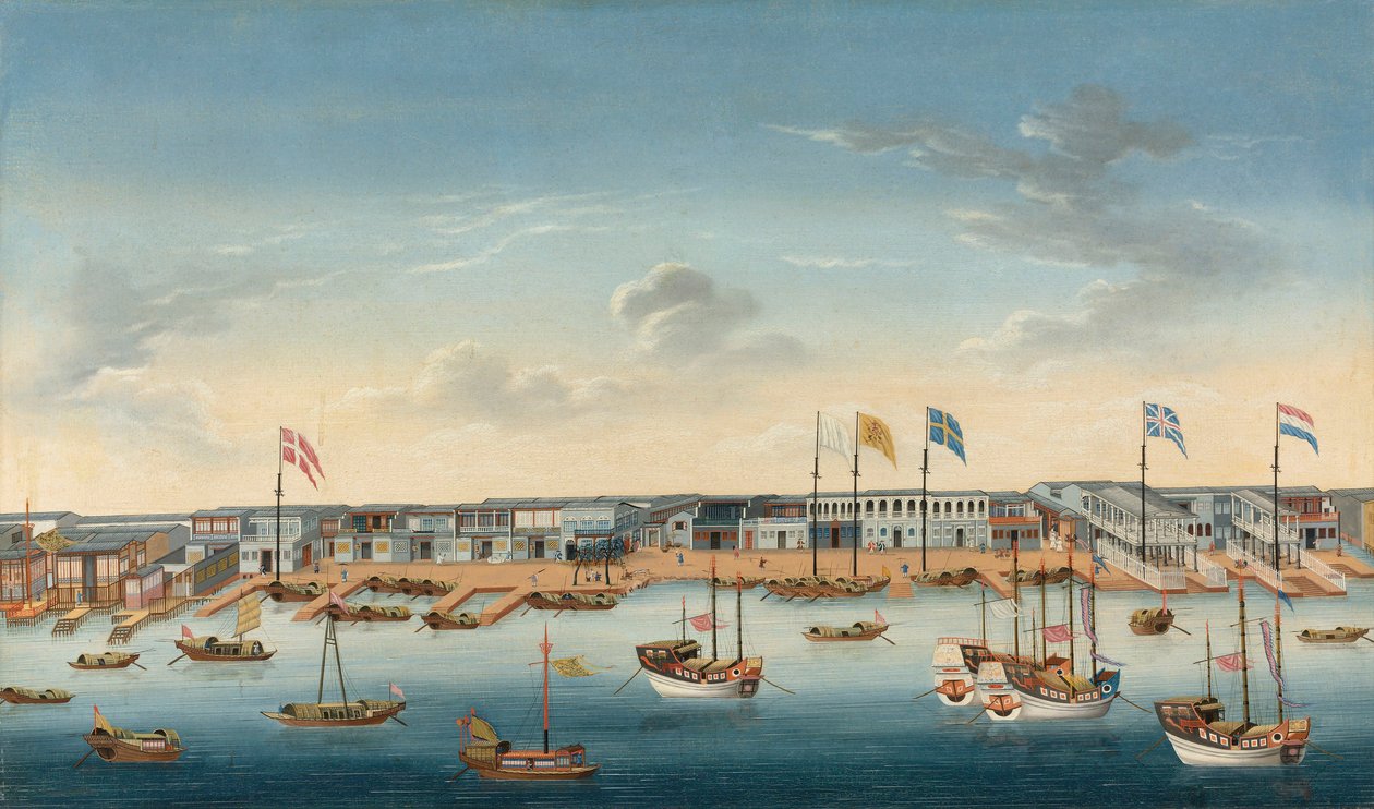 Hongs at Canton, c.1780 (olej na plátně) od School Chinese