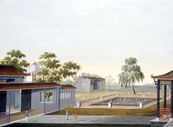 Walled Garden, c.1820-40 (akvarel na papíře) od School Chinese