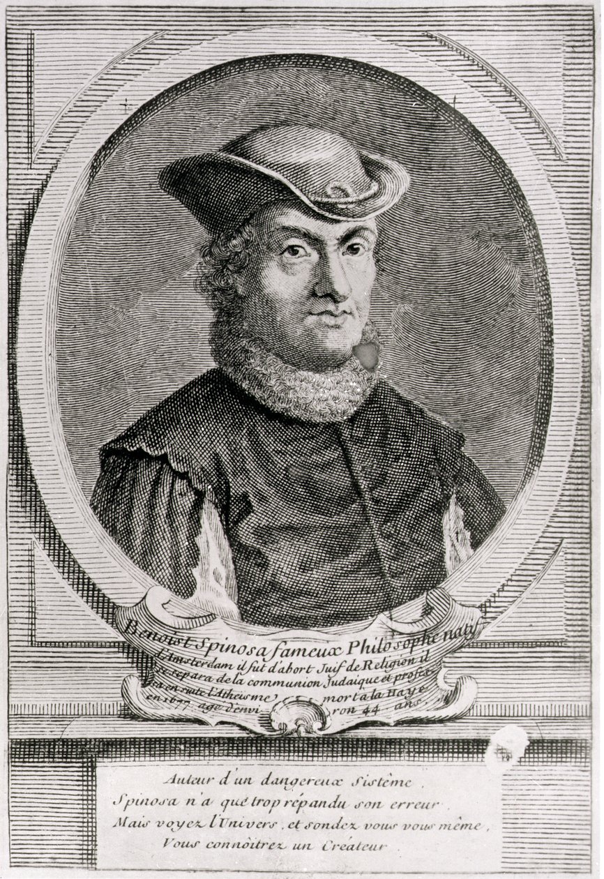 Portrét Barucha nebo Benedikta Spinozy (1632-1977), nizozemského filozofa (rytina) od School Dutch