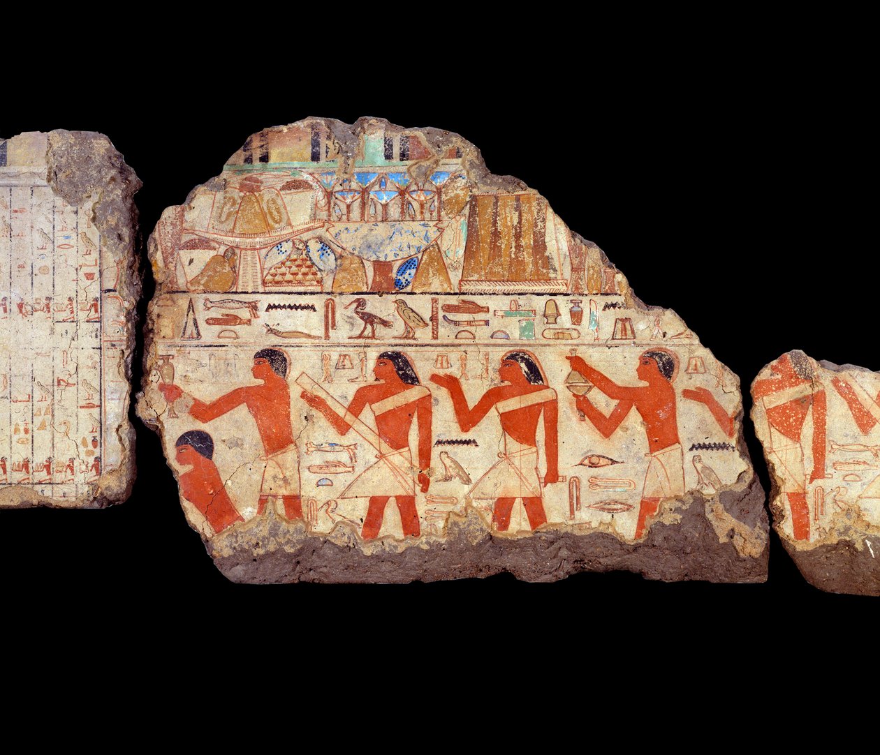 Umění starověkého Egypta: Obrazy mastaby z Metchetchi: nástěnné malby rituálních kněží, 6. dynastie (asi 2350-2200). od School Egyptian
