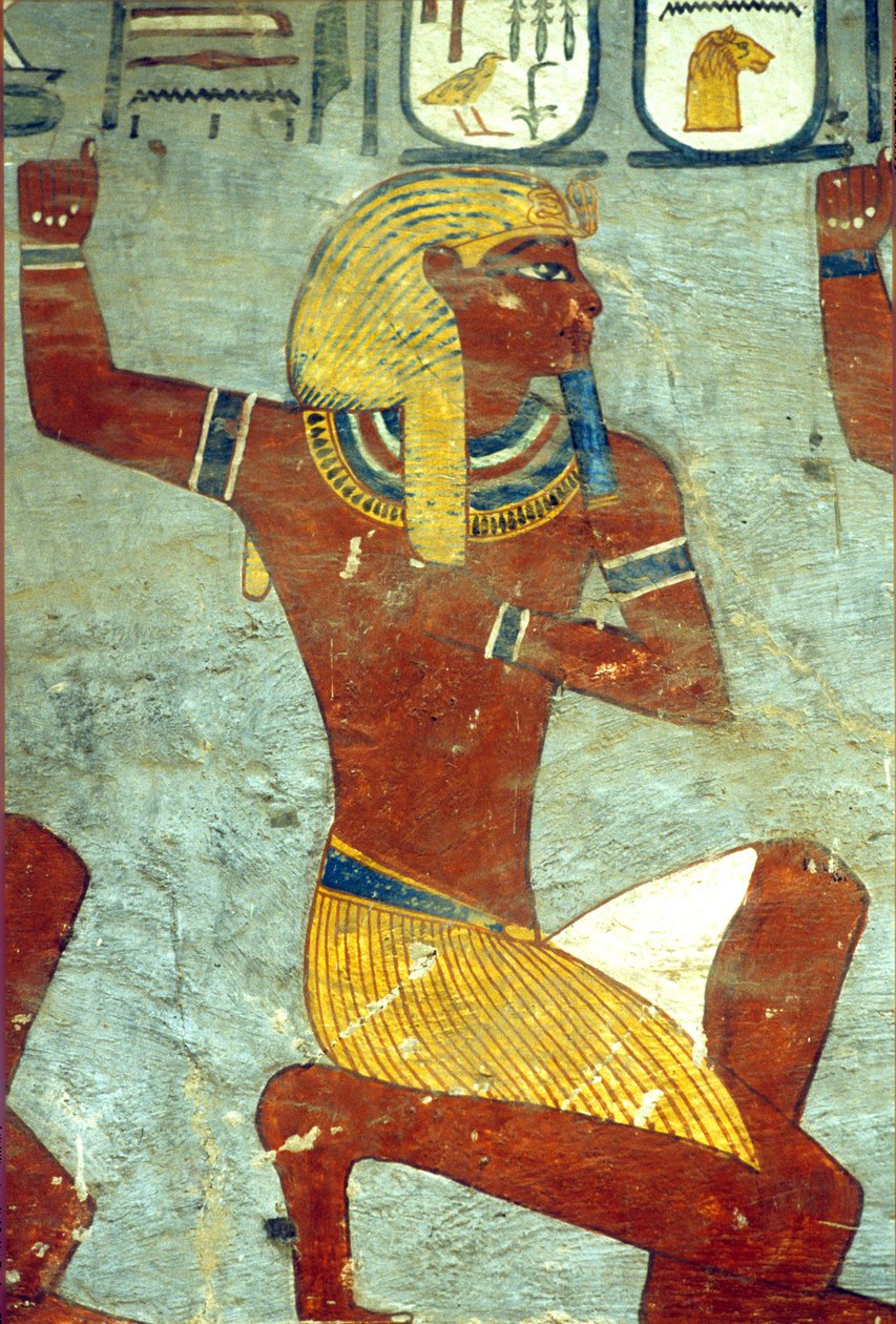 Starověký Egypt, malba, hrobka Ramesse I., Théby od School Egyptian