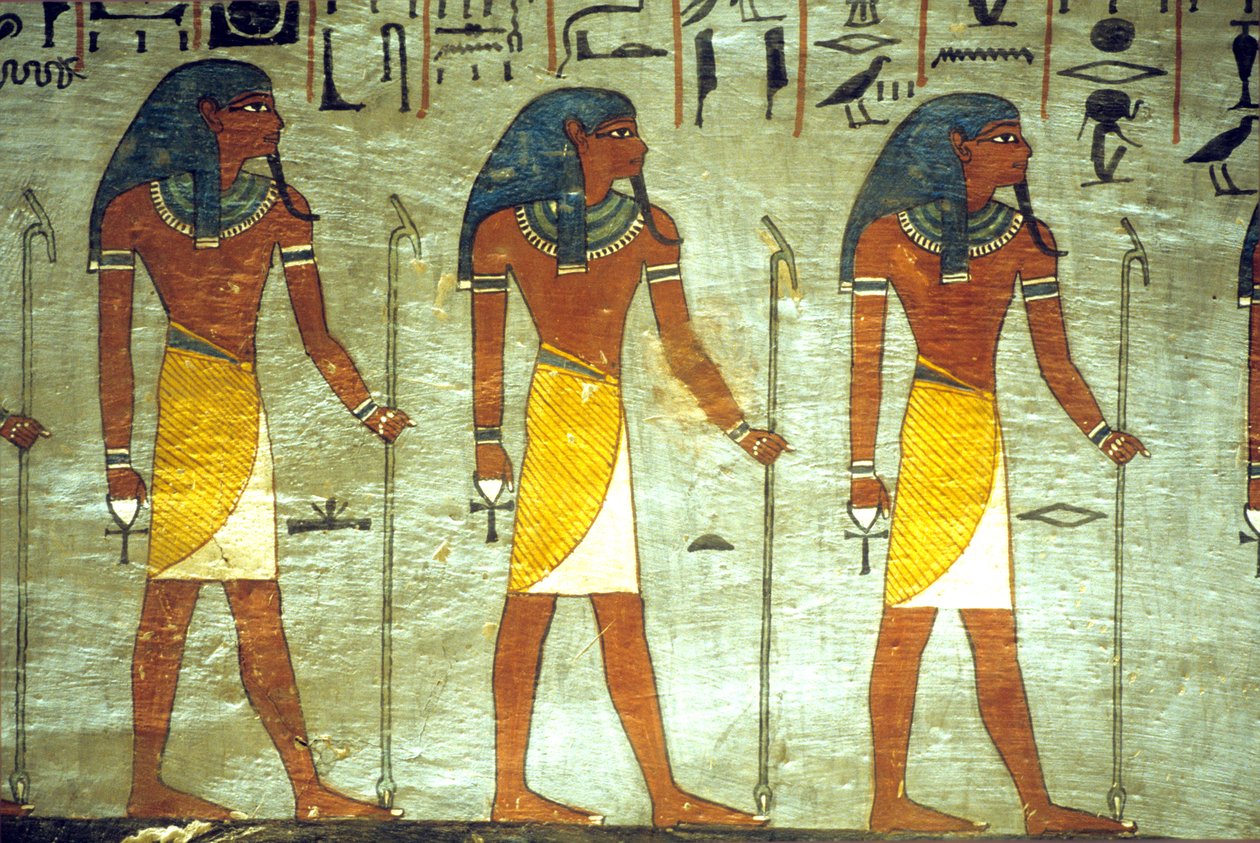 Starověký Egypt, malba, hrobka Ramesse I., Théby, bohové podsvětí od School Egyptian