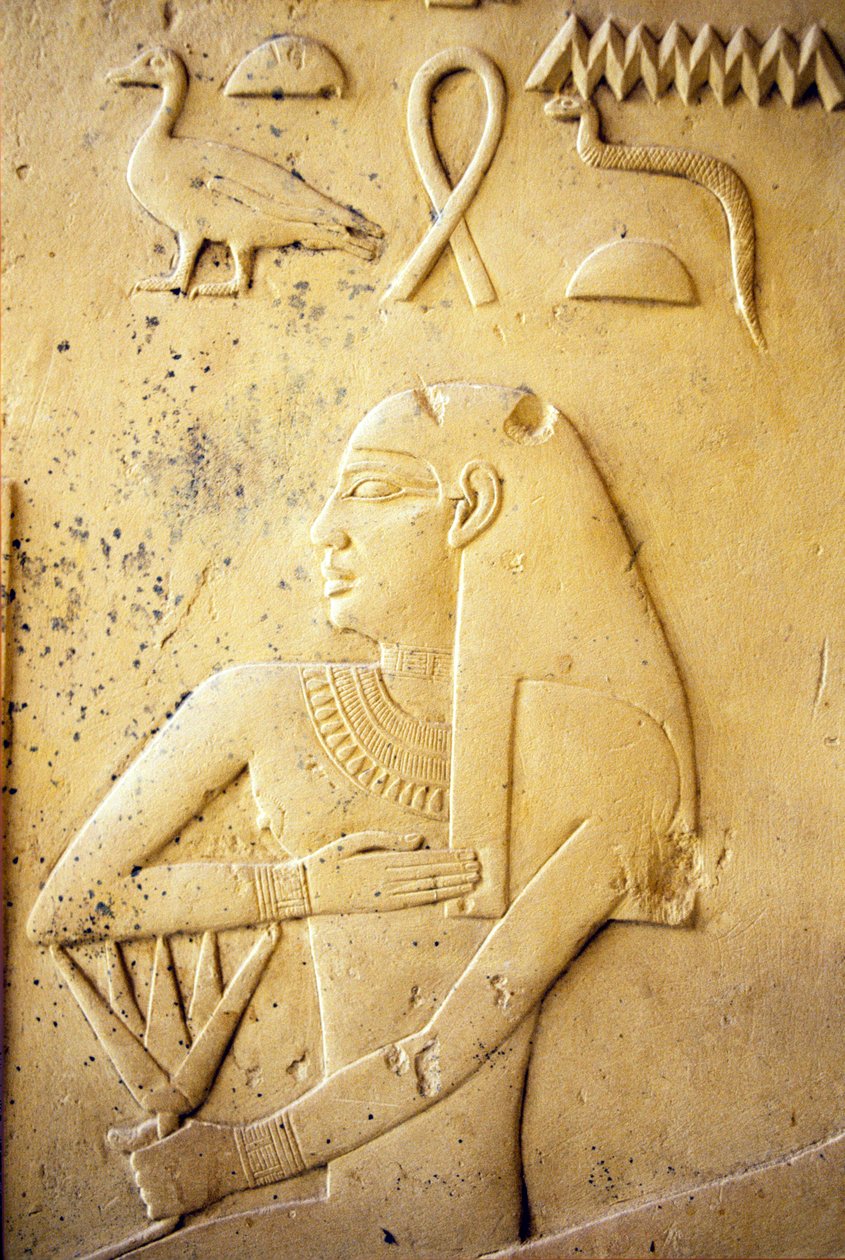 Starověký Egypt, Nástěnné řezby/malby, Kaple Ihy, Ihy, Sakkára (foto) od School Egyptian