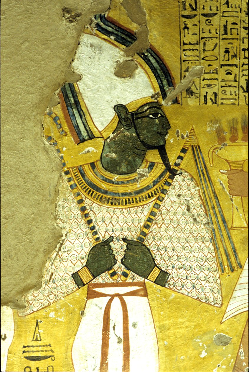 Starověký Egypt, Nástěnná malba Inherkhauova hrobka, Théby, Hrobka šlechticů, 20. dynastie, Osiris, Bůh posmrtného života (foto) od School Egyptian