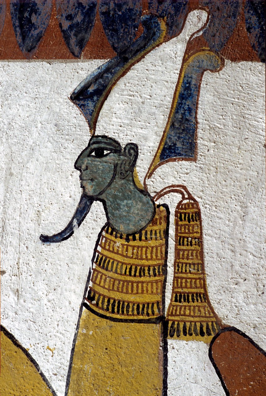 Starověký Egypt, Nástěnná malba Hrobka Sennedjem, Deir el Medina, Théby, Hrobka šlechticů od School Egyptian