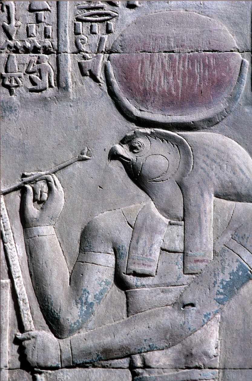 Starověký Egypt, Nástěnná malba/řezba, Horus píše na papyrový svitek, Chrám Sebeka a Hora, Kom Ombo (foto) od School Egyptian