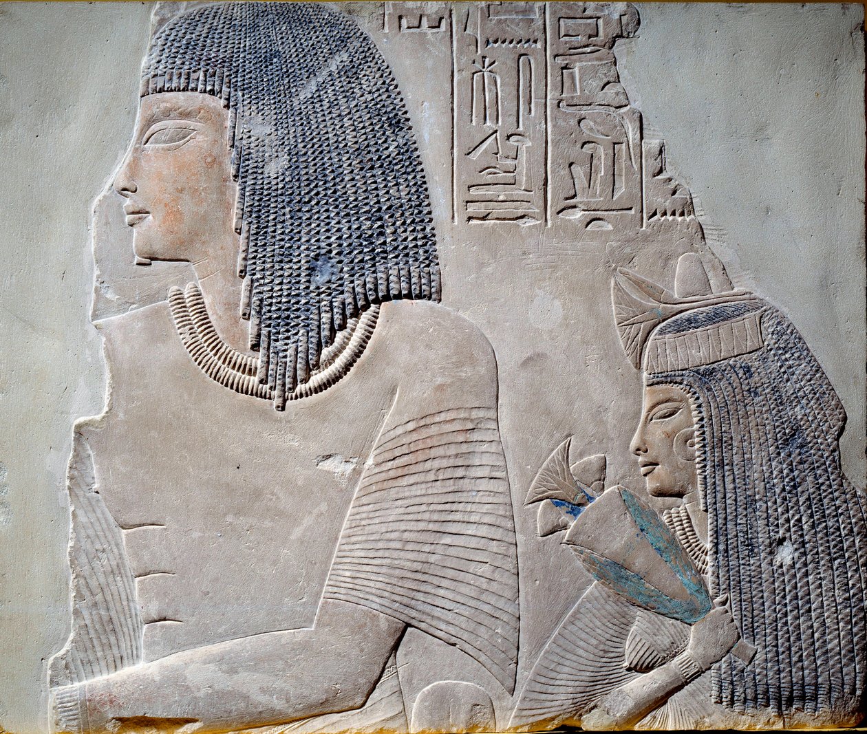Art Egypt: Ieneminet a jeho manželka Takha. Freska novoříšského období 18. dynastie (14. století př. n. l.). Paříž, Musee du Louvre od School Egyptian