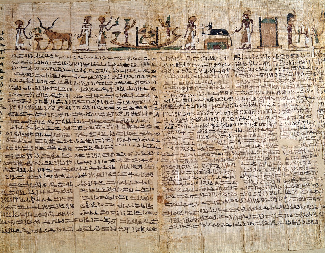 Egyptský starověk: Papyrus knihy mrtvých. Nízká epocha. Paříž, Musee du Louvre - Egyptský starověk: papyrus Knihy mrtvých. Pozdní období, muzeum Louvre, Paříž od School Egyptian