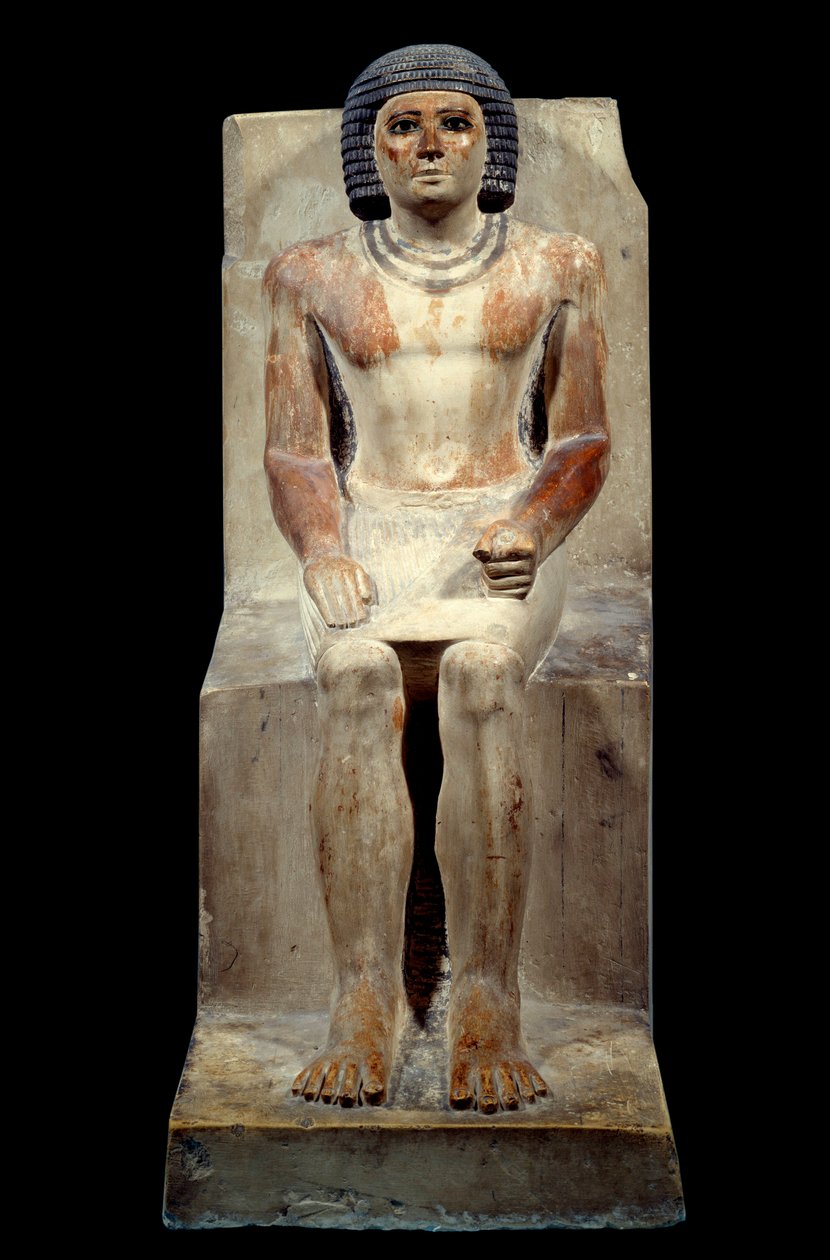 Egyptská antika: vápencová soška Káje, správce šakala. Ze Sakkáry. Stará říše, 5. dynastie. Paříž, Muzeum Louvre od School Egyptian