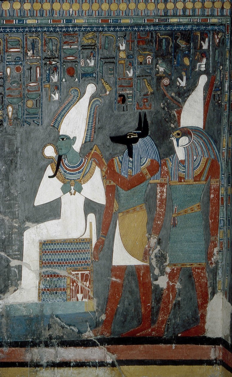 Luxor, Théby: (-1343 - -1314), egyptský faraon, na kterém je zobrazena bohyně Isis. od School Egyptian