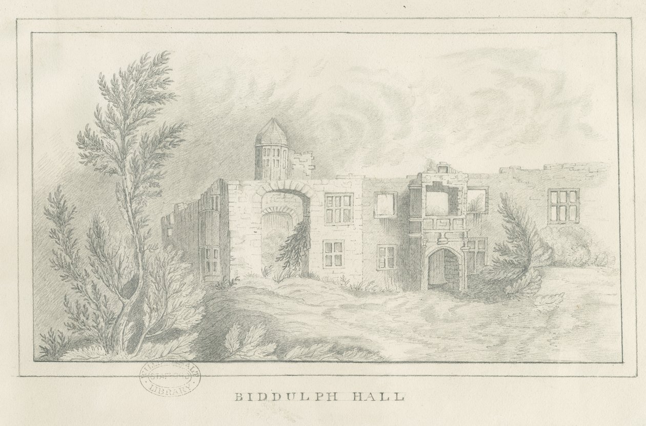 Biddulph Hall (starý) : kresba tužkou, nd [30. léta 19. století] (kresba) od School English