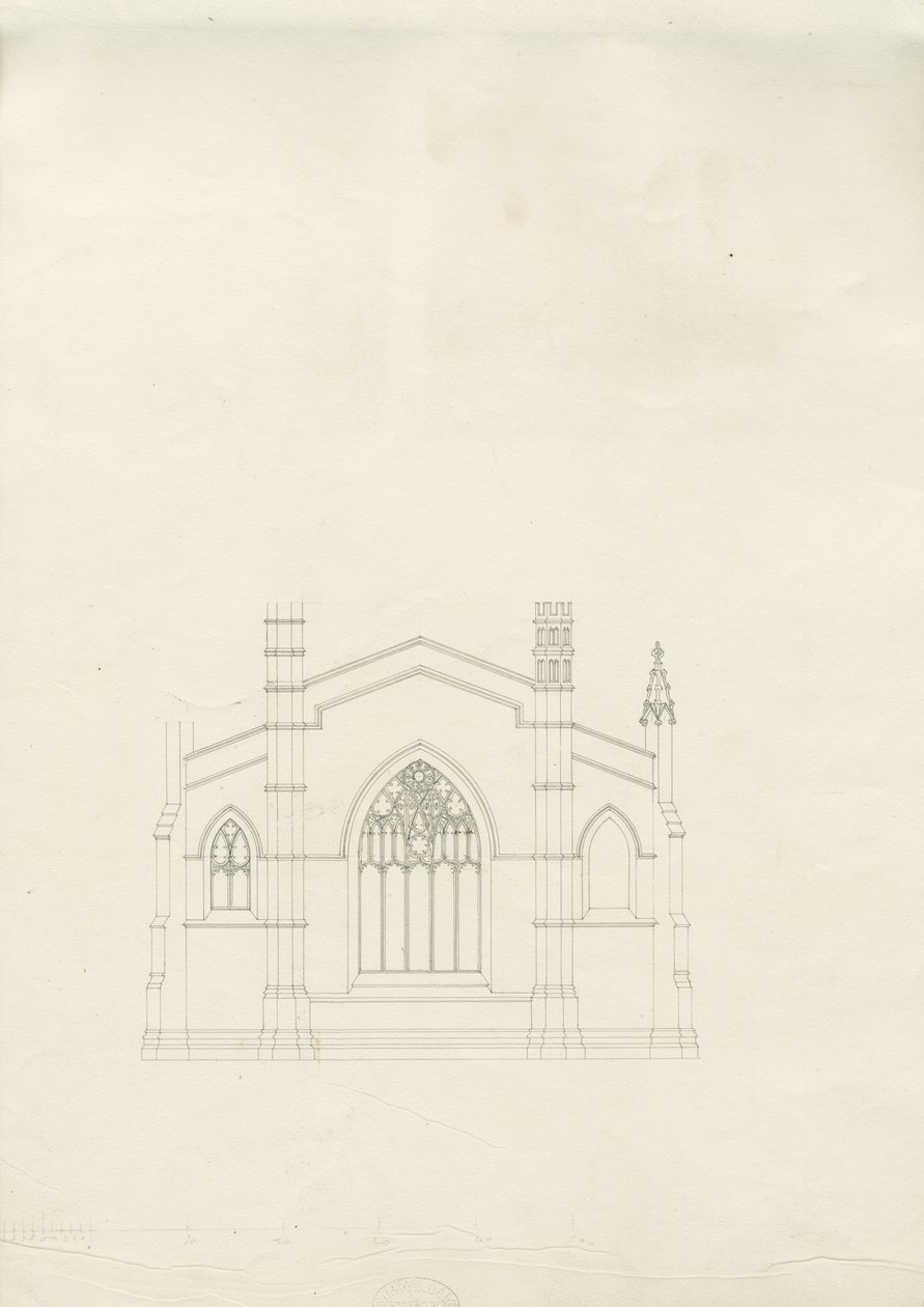 Burton-upon-Trent - Kostel Nejsvětější Trojice: kresba, nd [20. léta 19. století] (kresba) od School English