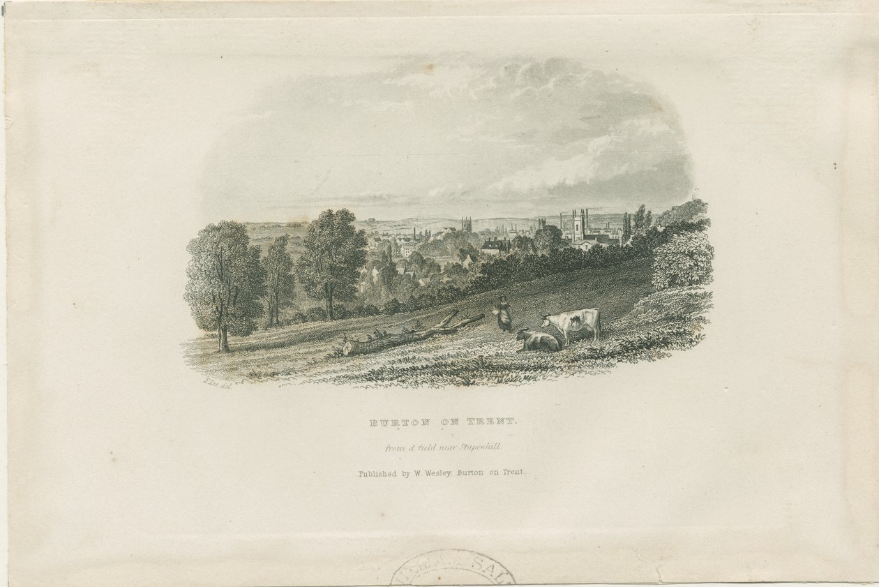 Burton-upon-Trent Bridge and Town: ocelorytina a [?19. století] (tisk) od School English