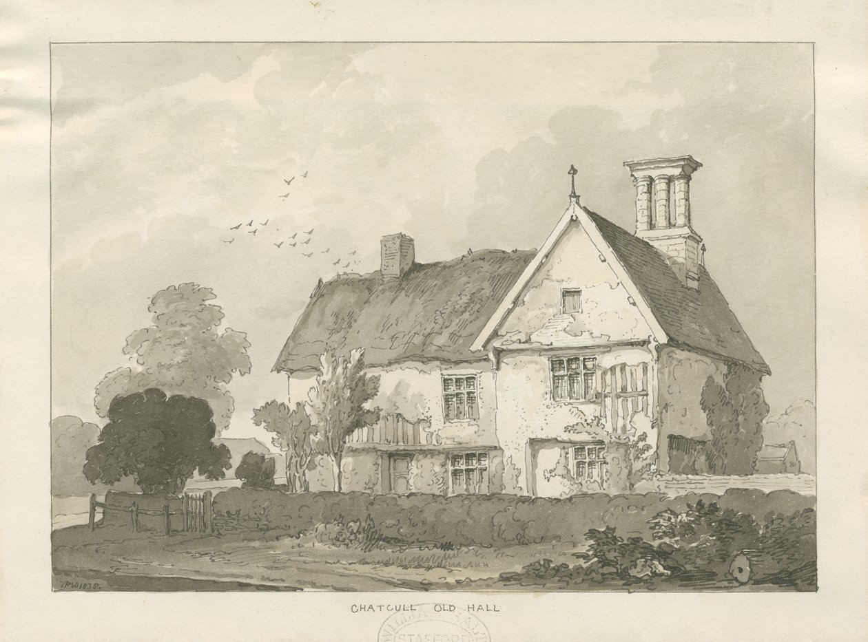 Chatcull Old Hall: kresba perem a lavírováním od School English