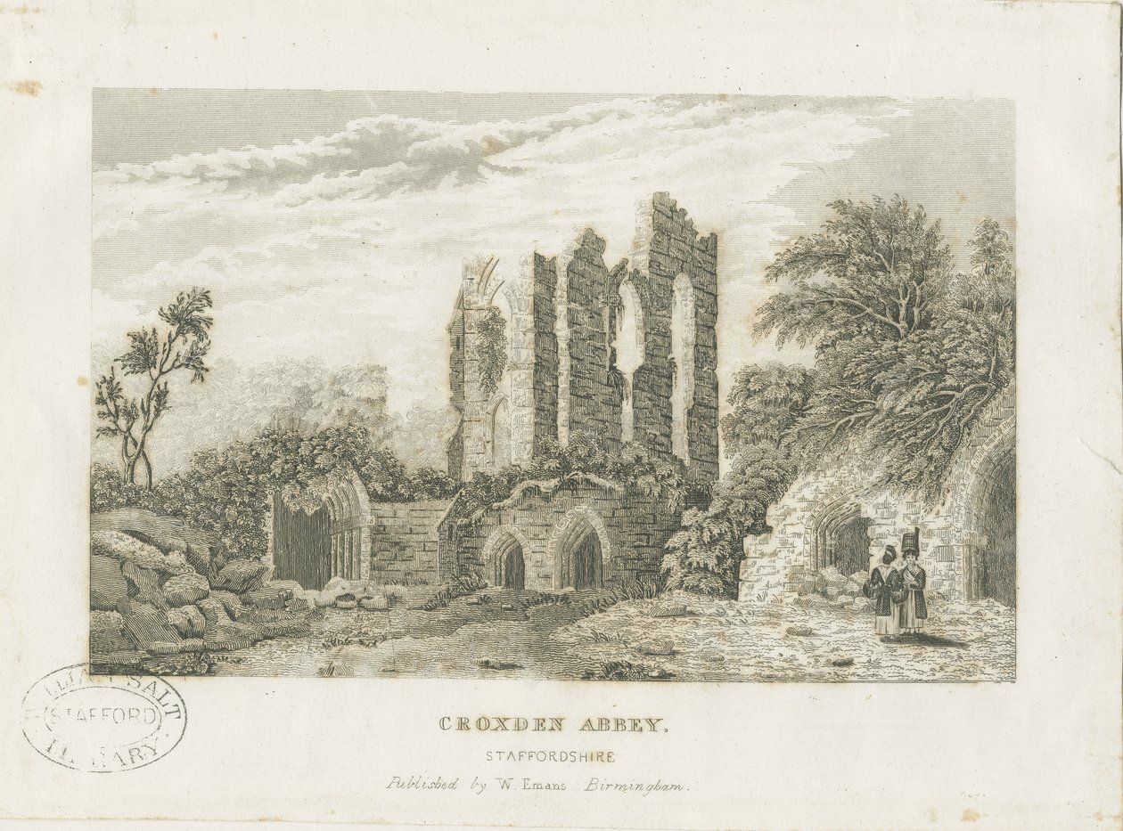Croxden Abbey: ocelorytina a [19. století] (tisk) od School English