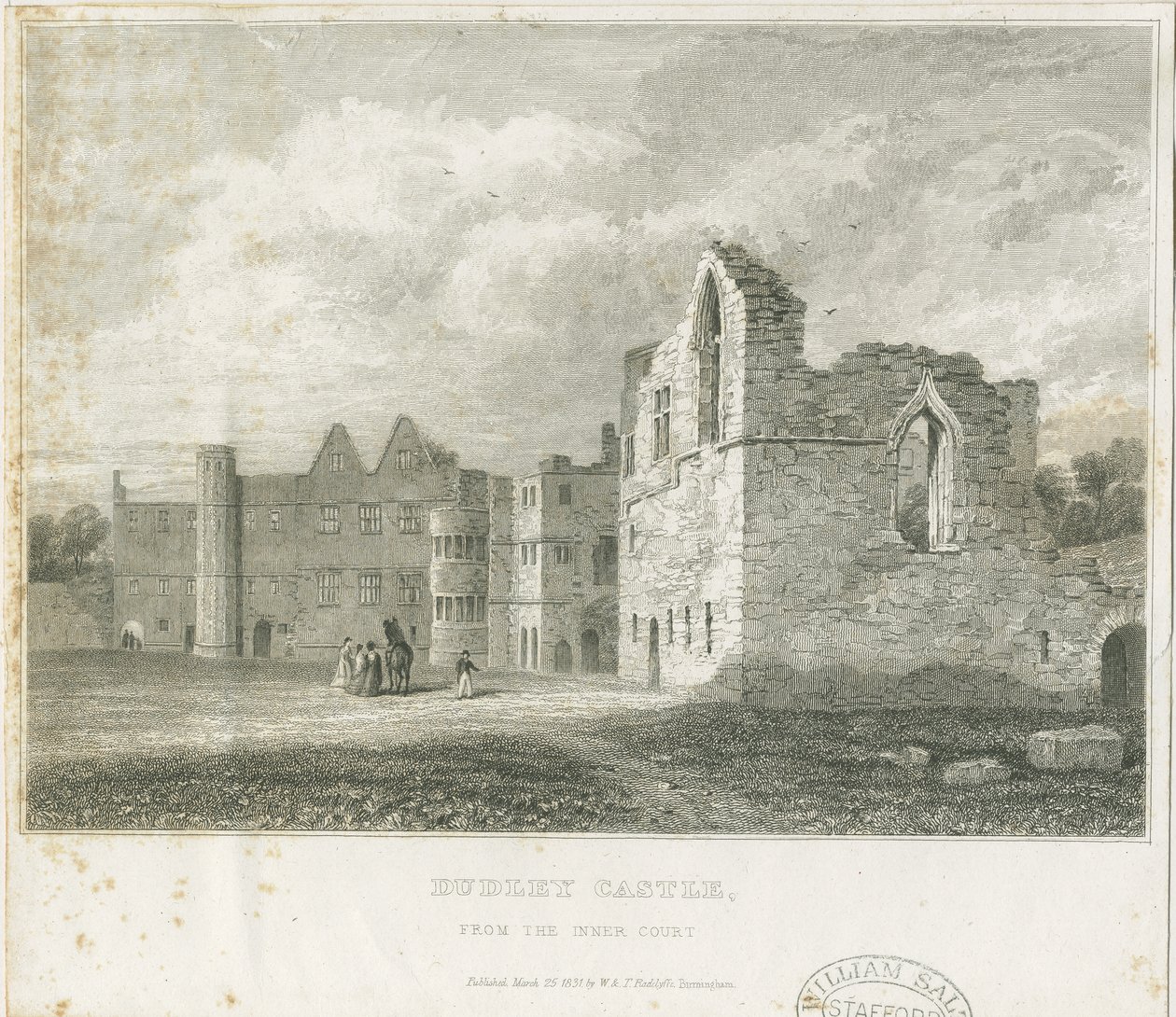 Dudley Castle - The Keep: rytina, nd [c1831] (tisk) od School English