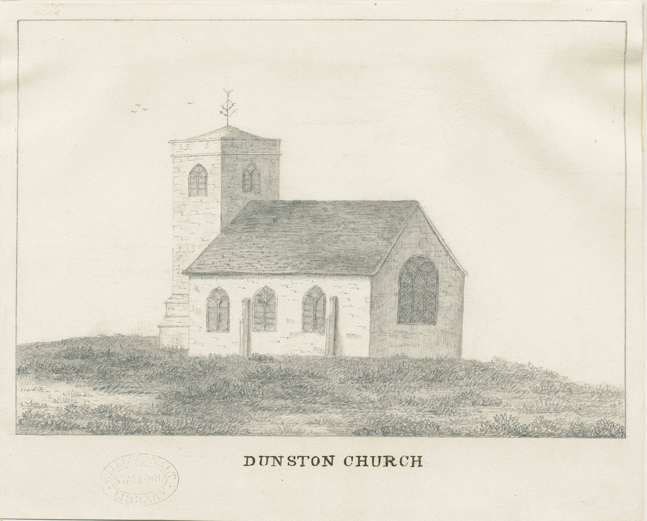 Dunston Church: kresba tužkou, nd [?19. století] (kresba) od School English